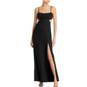 NWT AQUA Sleeveless High Slit Cut Out Back Lined Evening Dress Gown Size 12